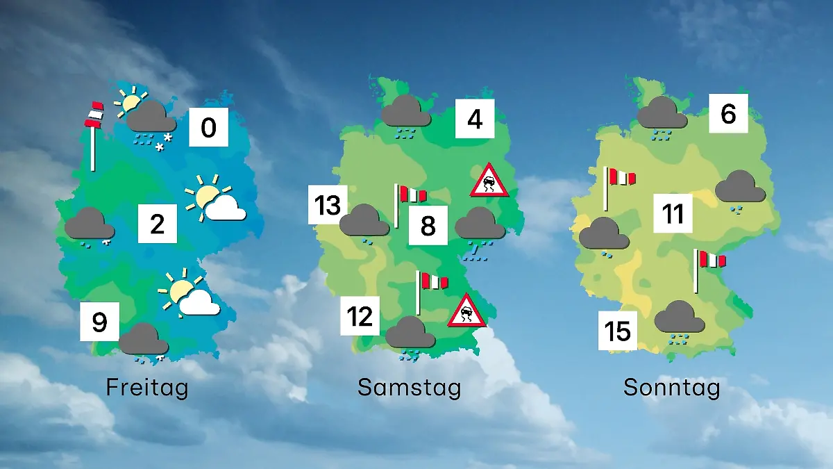 3-Tage-Wettertrend für Deutschland