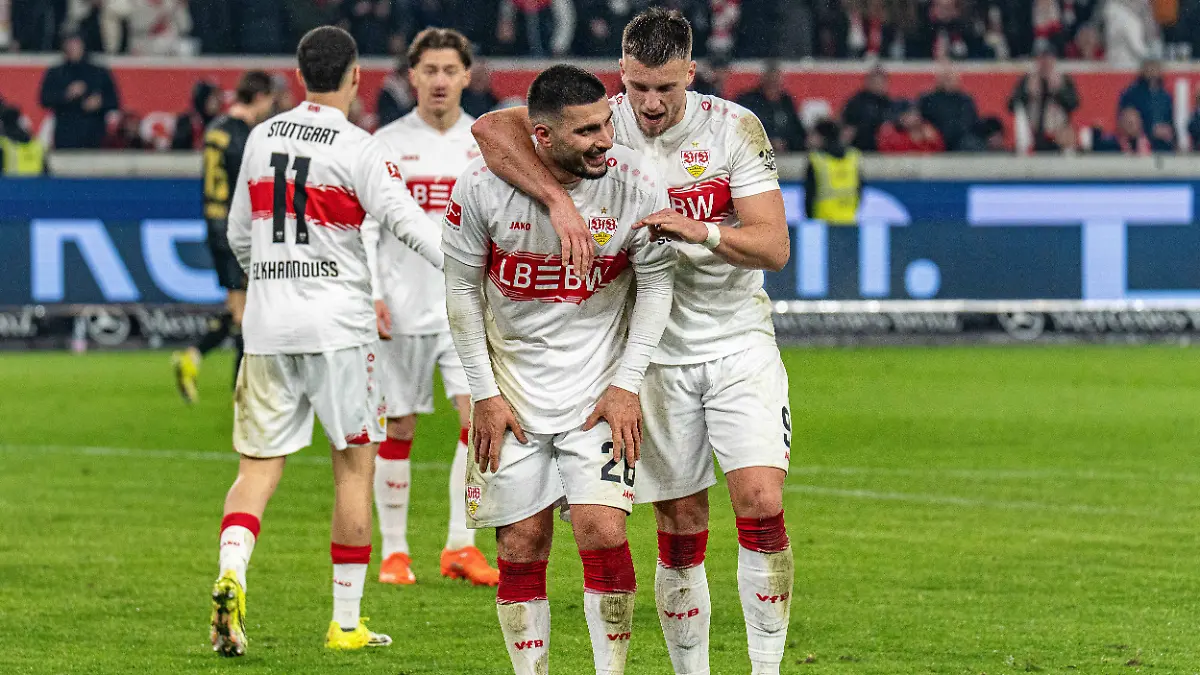 Schlagen Deniz Undav (l.) und Ermedin Demirovic wieder zu? RTL zeigt das Europa-League-Spiel Celtic Glasgow gegen VfB Stuttgart im TV und auf RTL+ online im Stream
