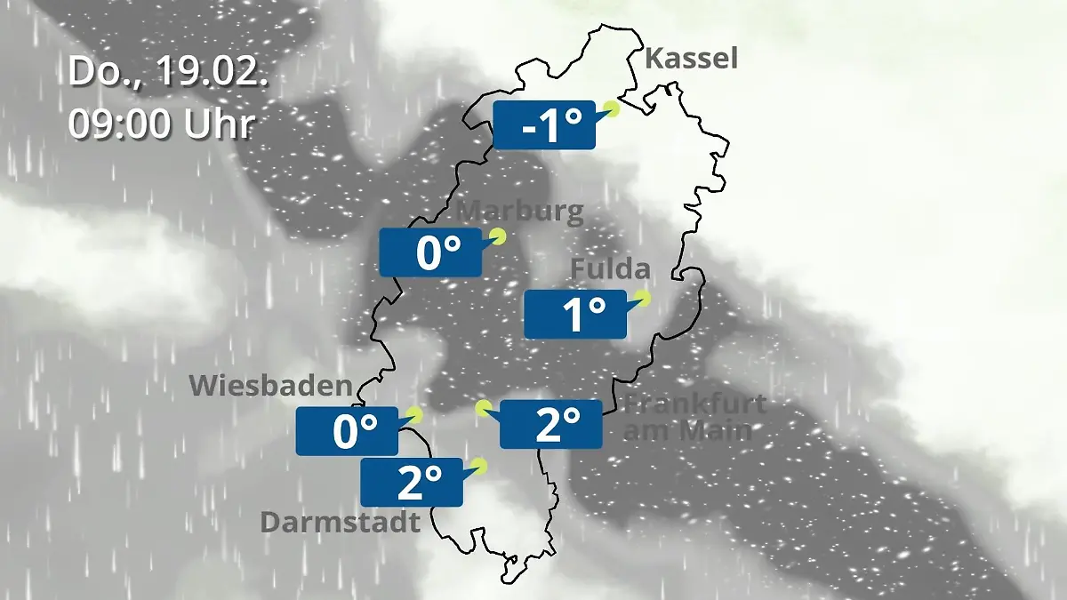 Hessen: Wie wird das Wetter? Regen- und Wolkenfilm für Frankfurt am Main und Wiesbaden