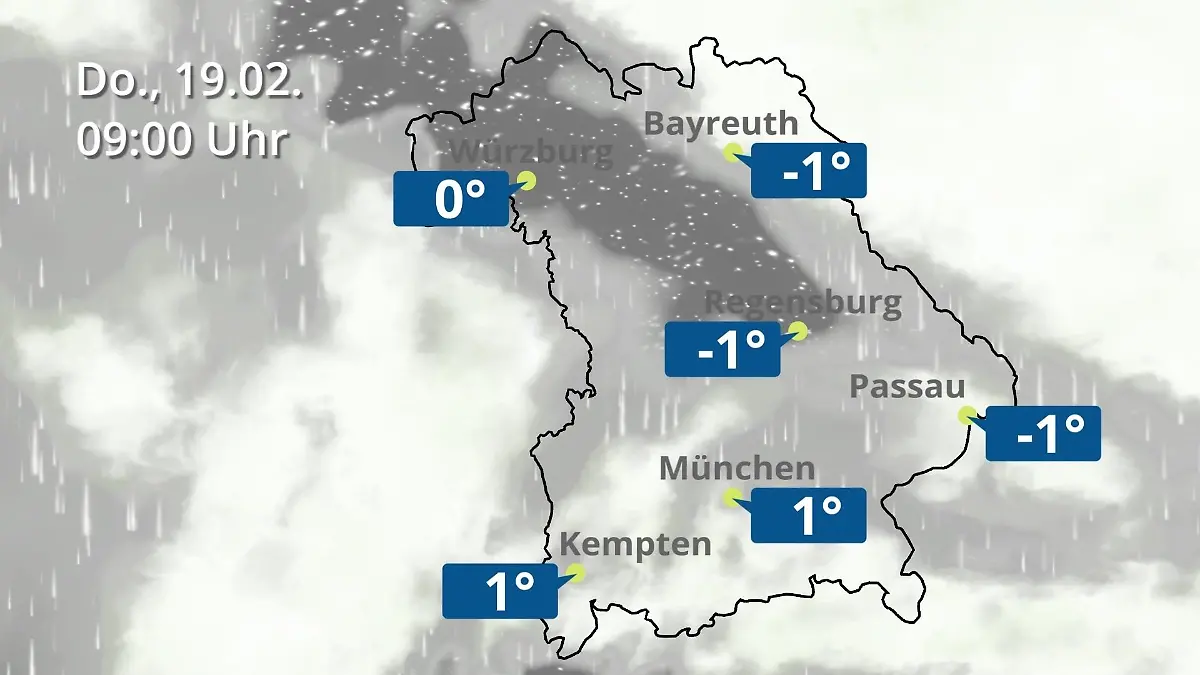 Bayern: Wie wird das Wetter? Regen- und Wolkenfilm für München, Regensburg und Würzburg