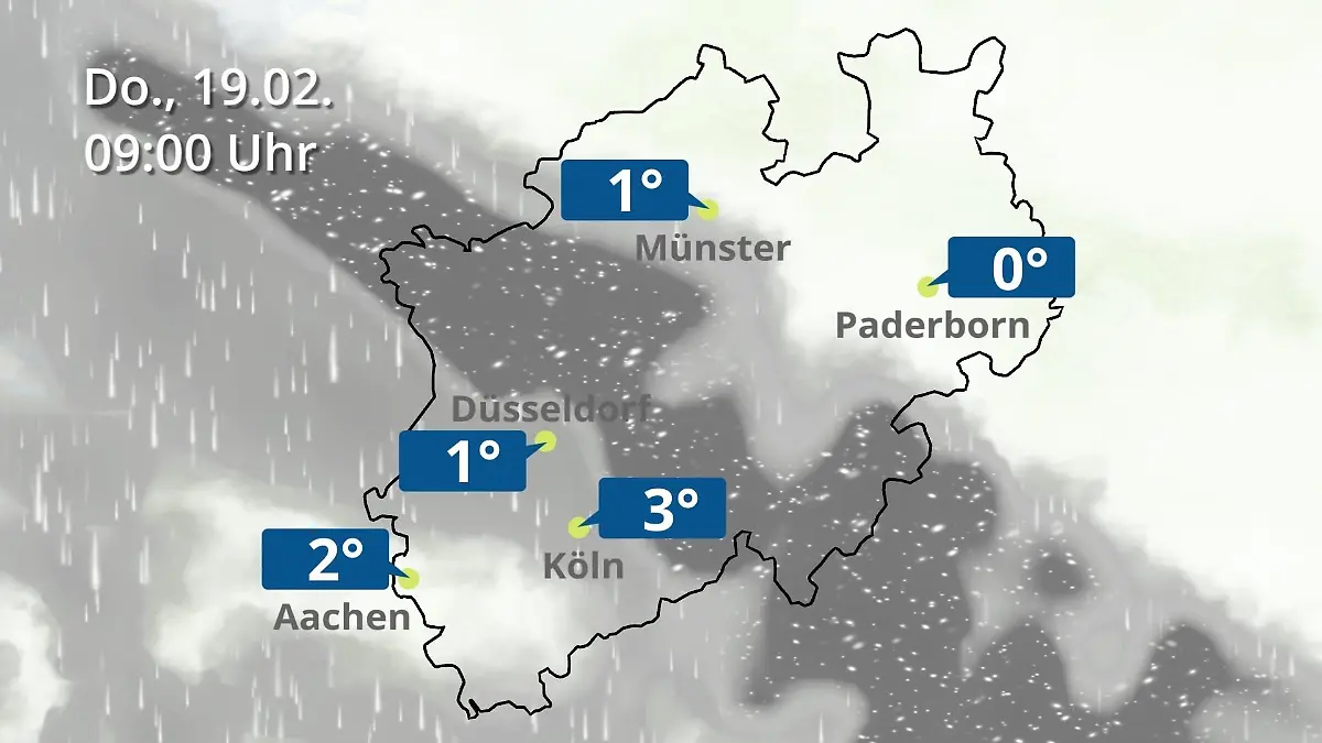 Nordrhein-Westfalen: Wie wird das Wetter? Regen- und Wolkenfilm für Köln, Düsseldorf und Münster