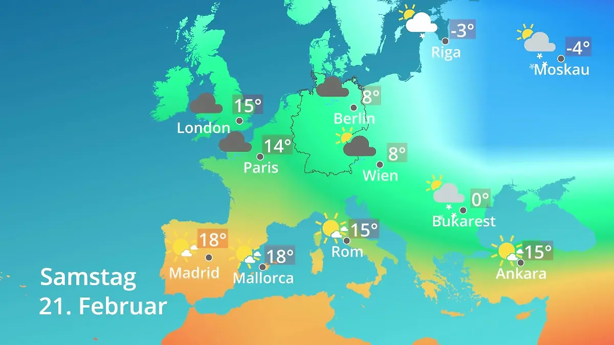 Europa: Wie wird das Wetter? Prognose: Temperaturen von Spanien bis zur Türkei