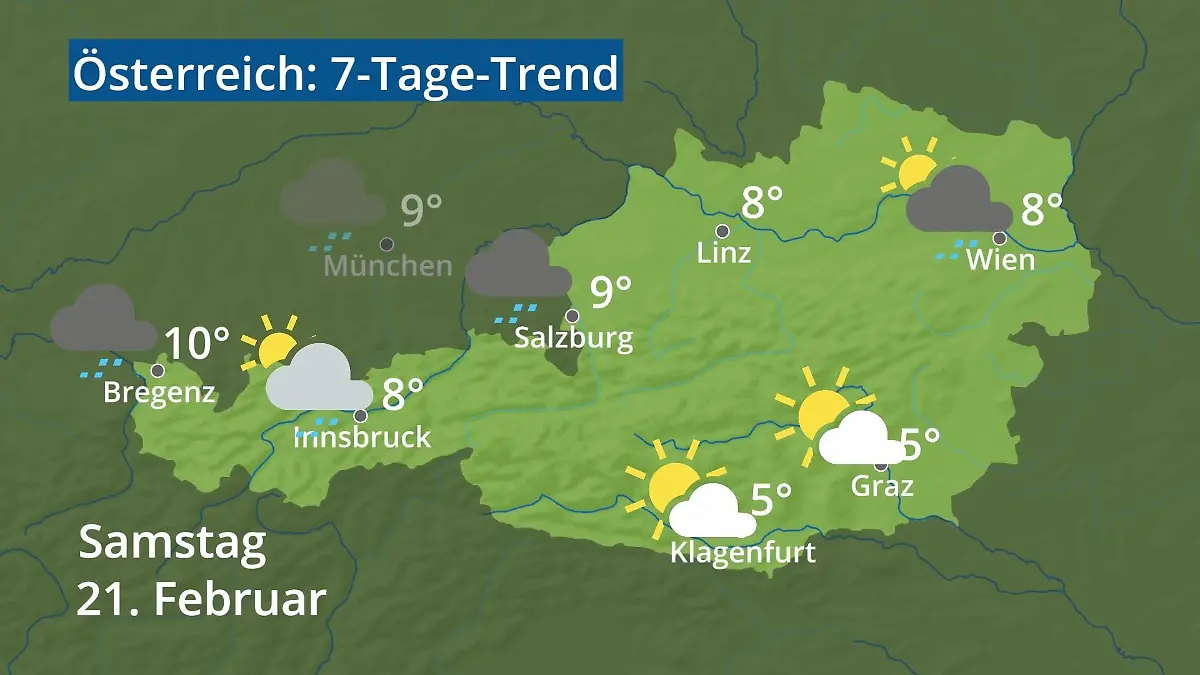 Österreich: Wie wird das Wetter? Video 7-Tage-Trend: Wien, Salzburg, Innsbruck