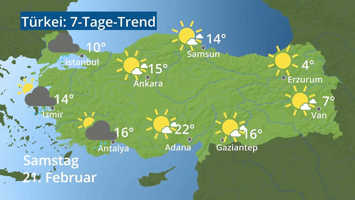 Türkei: Wie wird das Wetter? Video 7-Tage-Trend: Ankara, Istanbul, Izmir
