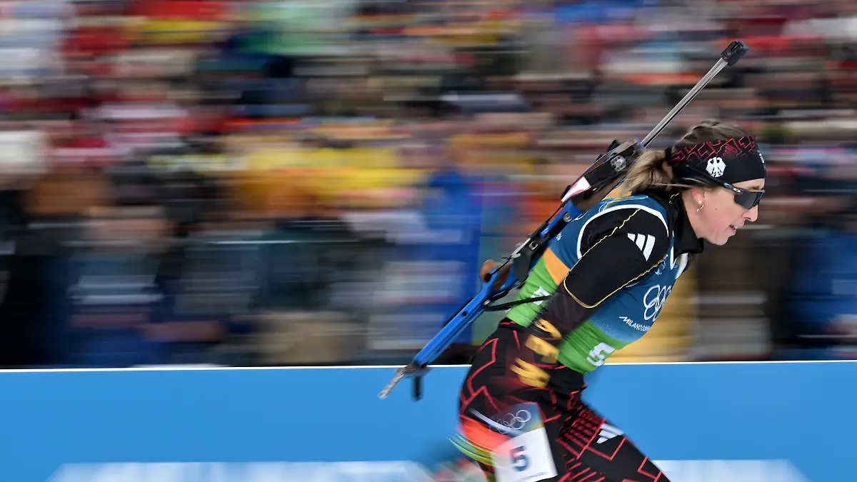 Zu oft nur nah dran: Franziska Preuß gewann bislang keine Einzel-Medaille in Antholz.