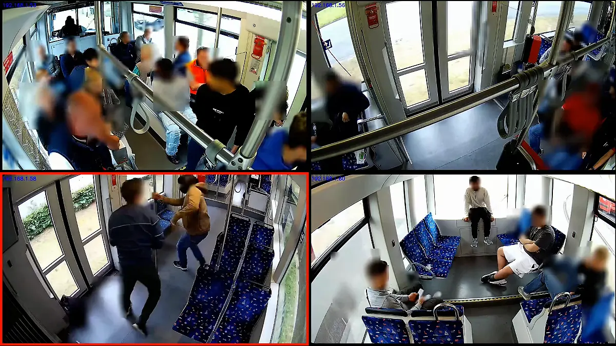 Die Software „AI-Watch” scannt vier Überwachungskameras und schlägt bei einer Alarm.