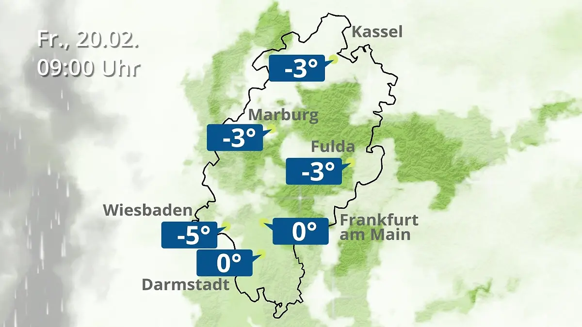 Hessen: Wie wird das Wetter? Regen- und Wolkenfilm für Frankfurt am Main und Wiesbaden