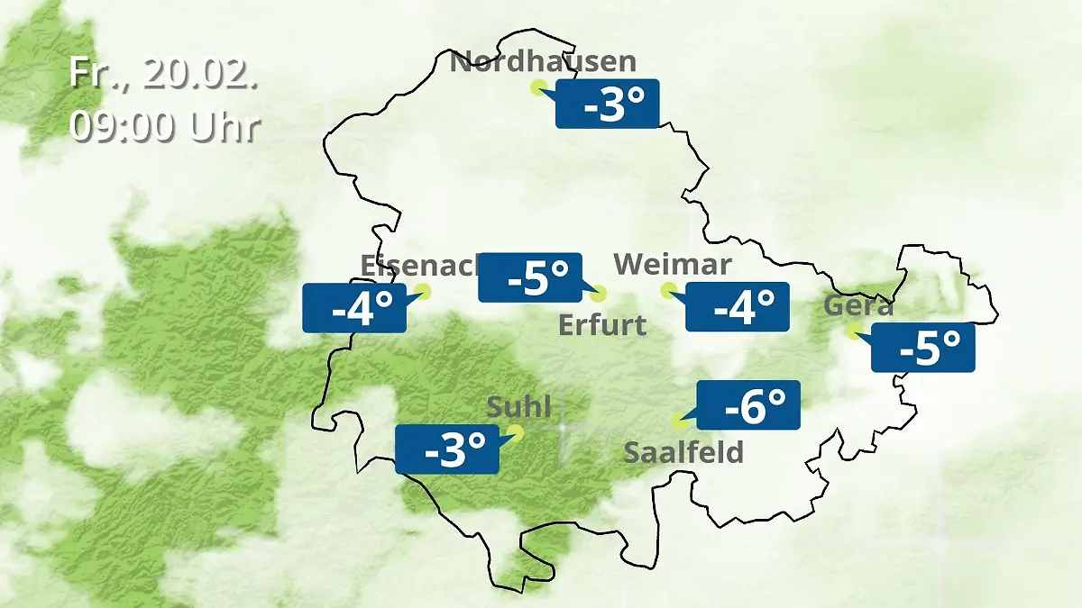 Thüringen: Wie wird das Wetter? Regen- und Wolkenfilm für Erfurt, Gera und Eisenach