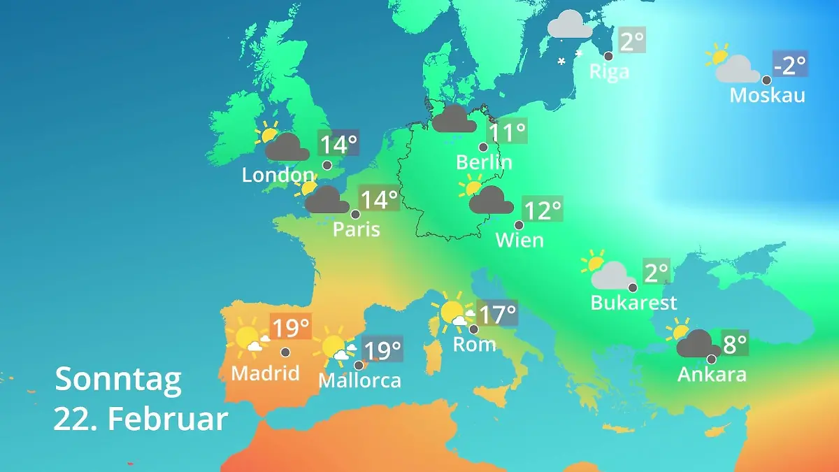 Europa: Wie wird das Wetter? Prognose: Temperaturen von Spanien bis zur Türkei