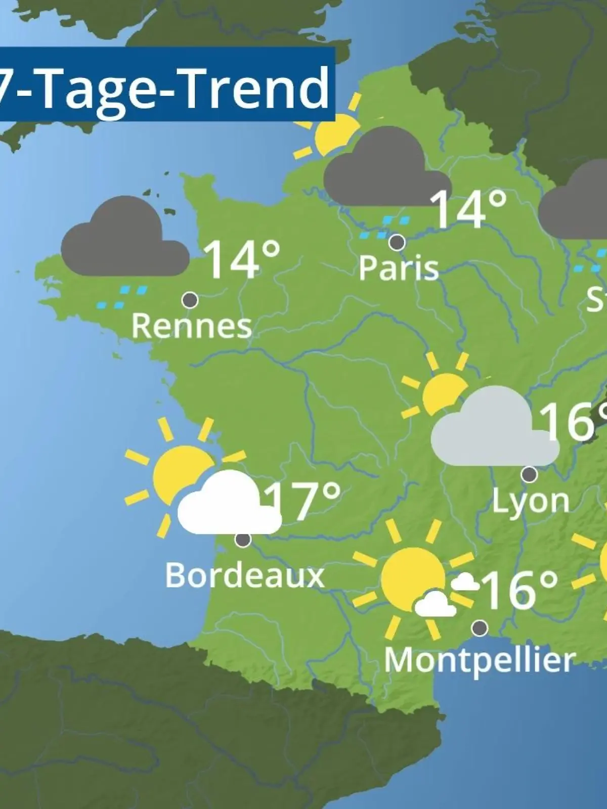 Bild zu: "Frankreich: Wie wird das Wetter?"