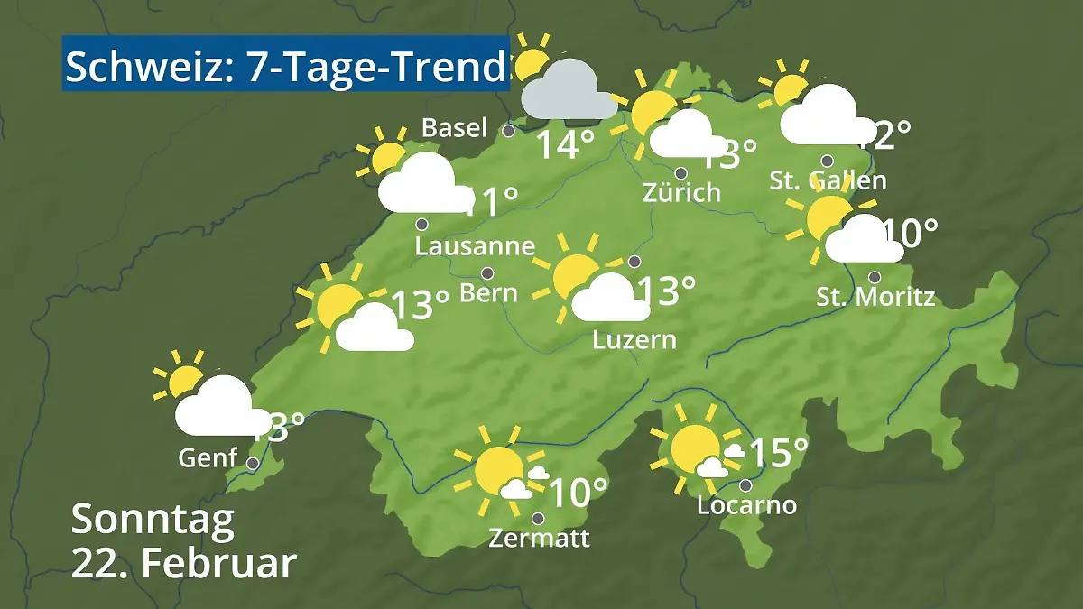 Schweiz: Wie wird das Wetter? Video 7-Tage-Trend: Bern, Basel, Genf, Zürich