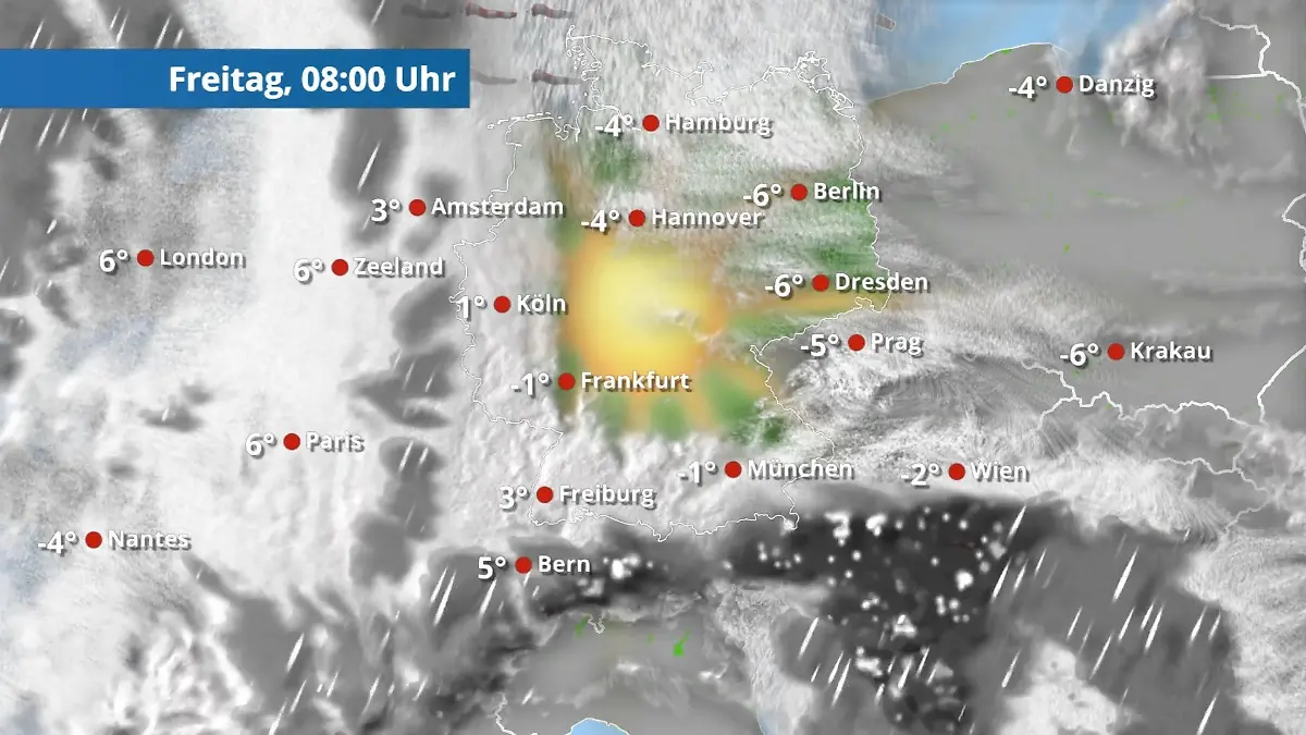 Erst Sonne, dann stürmen Regenwolken nach Deutschland Der Regen- und Wolkenfilm für 48 Stunden