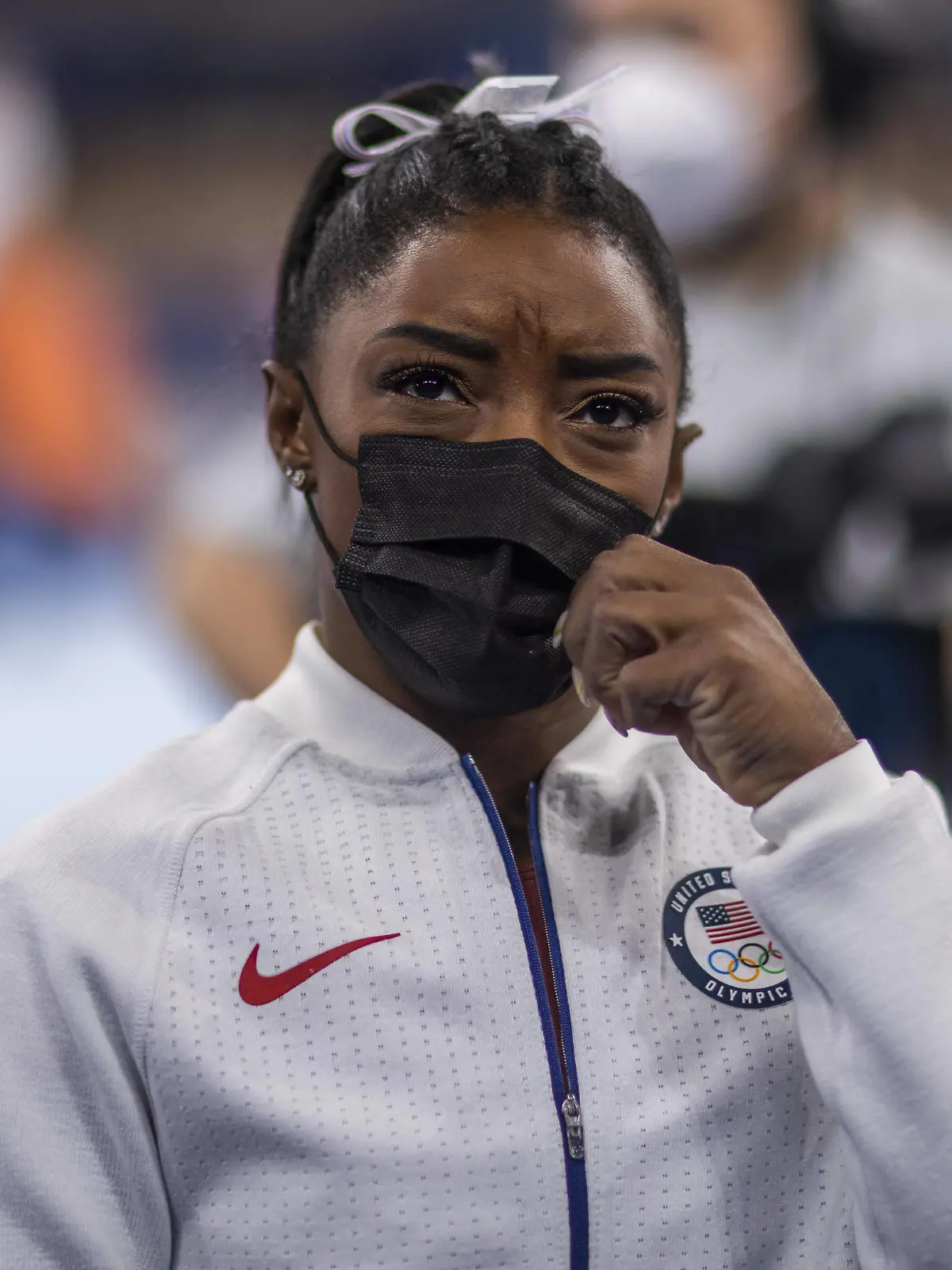  Tokyo Tokio, 27.07.2021, Japan, Olympic Games BILES Simone USA US gymnast Simone Biles dropped out of the women s team event after one vault at the Olympic Games, Olympische Spiele, Olympia, OS Artistic Gymnastics Olympische Spiele, 2020 2021 Foto: Moritz Müller Only for Editorial use *** Tokyo Tokyo, 27 07 2021, Japan, Olympic Games BILES Simone USA US gymnast Simone Biles dropped out of the women s team event after one vault at the Olympic Games Artistic Gymnastics Olympic Games, 2020 2021 Photo Moritz Müller Only for Editorial use