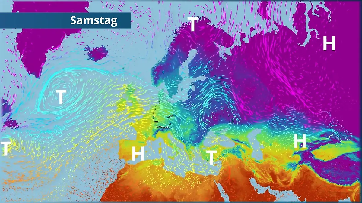 So taut Deutschland jetzt auf - wärmere Luft auf dem Vormarsch Der Strömungsfilm für Europa für 5 Tage