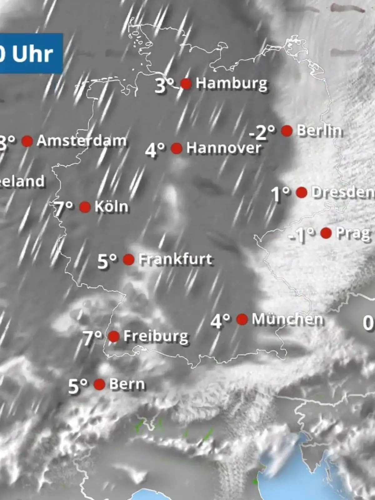 Bild zu: "Regenwolken breiten sich aus - anfangs ist Glatteis möglich!"