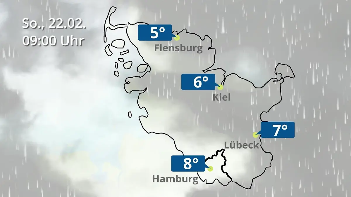 Hamburg, Schleswig-Holstein: Wie wird das Wetter? Regen- und Wolkenfilm für die Nordsee- und Ostseeküste