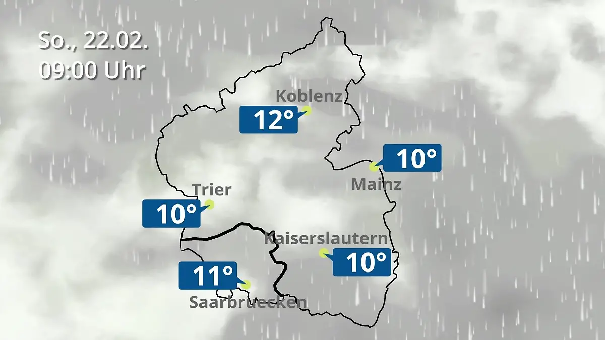 Rheinland-Pfalz, Saarland: Wie wird das Wetter? Regen- und Wolkenfilm für Mainz, Koblenz und Trier