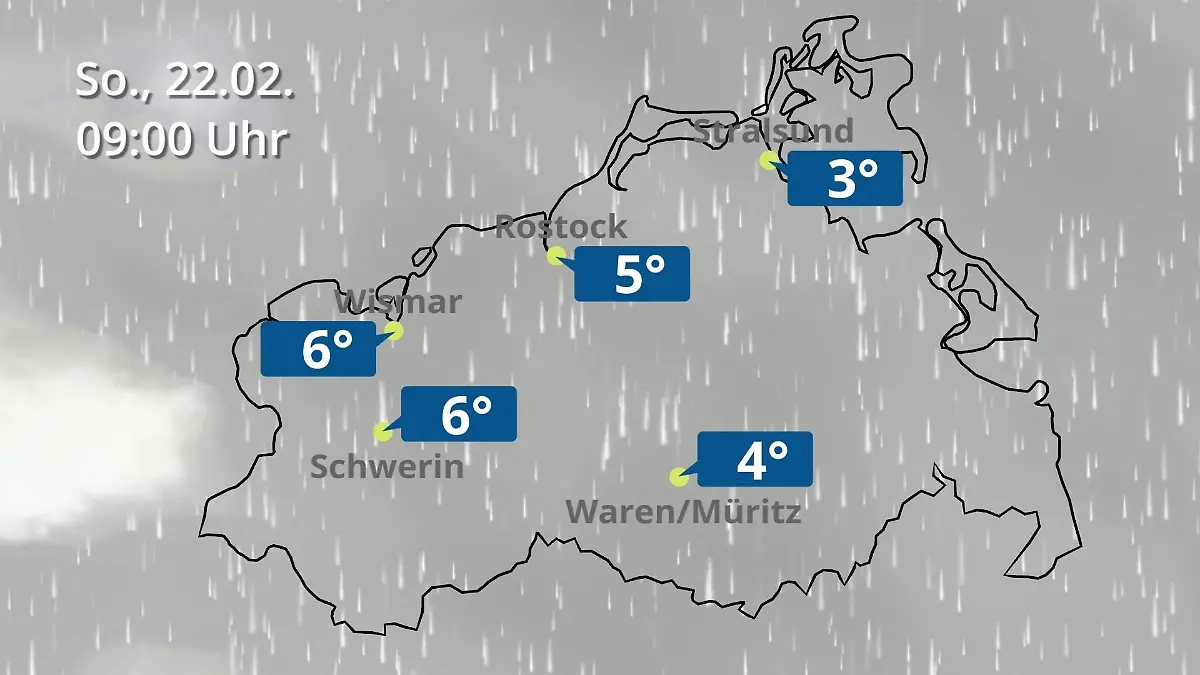 Mecklenburg-Vorpommern: Wie wird das Wetter? Regen- und Wolkenfilm für Rostock, Rügen und die Ostseeküste