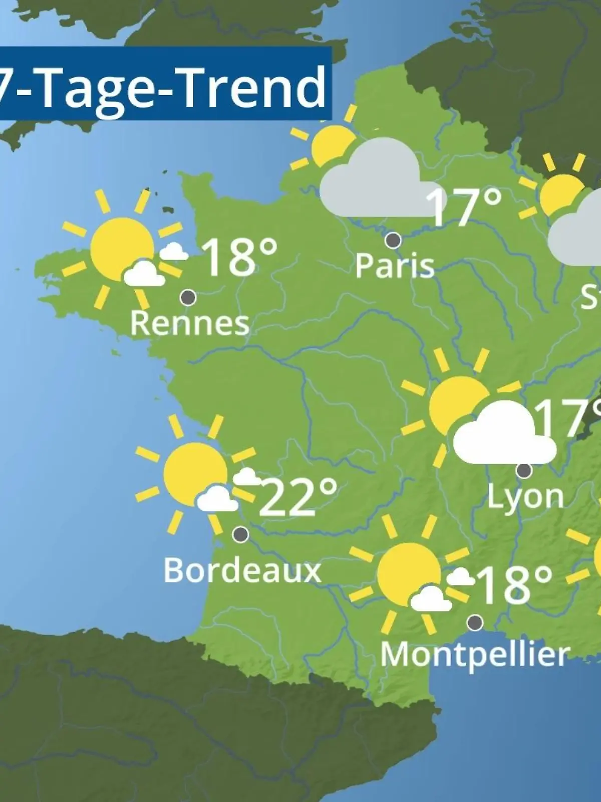 Bild zu: "Frankreich: Wie wird das Wetter?"