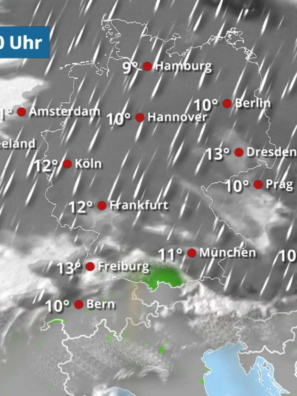 Bild zu: "Der Regen- und Wolkenfilm für die kommenden 48 Stunden"