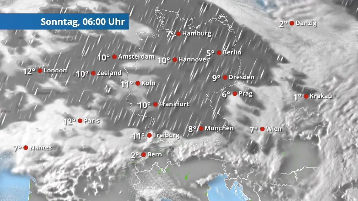Immer wieder Regen - hier fällt der Sonntag ins Wasser Der Regen- und Wolkenfilm für 48 Stunden