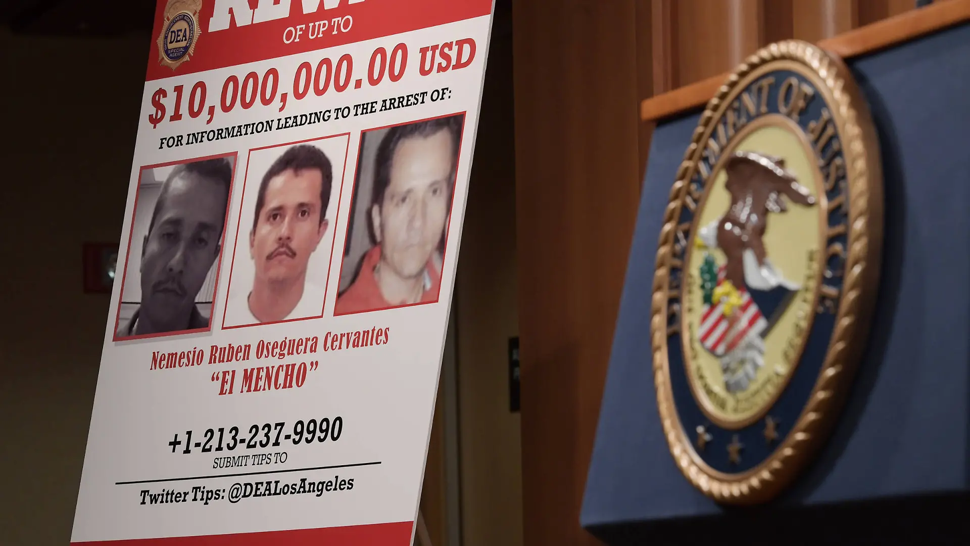 81016196. Washington, 16 Oct 2018 Notimex-Lenin Nolly.- Estados Unidos aumento hoy a 10 millones de dolares la recompensa por informacion que conduzca a la captura de Nemesio RubÃ n Oceguera Cervantes El Mencho, presunto lider del Cartel Jalisco Nueva Generacion. NOTIMEX/FOTO/LENIN NOLLY/COR/CLJ/ WASHINGTON WASHINGTON ESTADOS UNIDOS EDITORIAL USE ONLY Copyright: xx NTX02000000 CORTESÃAx notimexpix815547