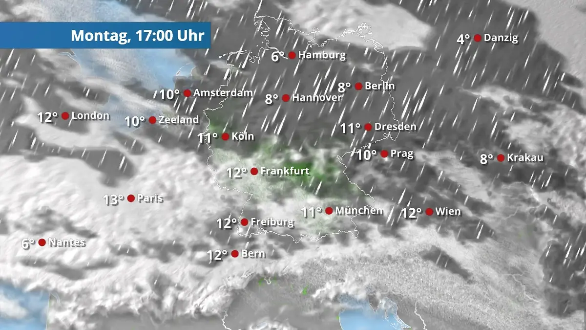 Prognose vom 23. Februar Der Regen- und Wolkenfilm für 48 Stunden