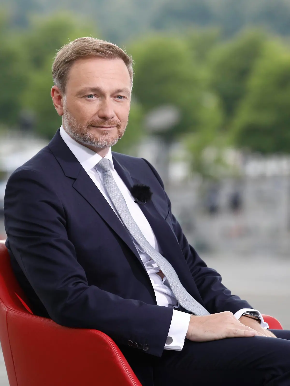  Deutschland, Berlin, ARD-Sommerinterview mit Christian Lindner, Bundesvorsitzender der FDP *** Germany, Berlin, ARD Summer Interview with Christian Lindner, Federal Chairman of the FDP