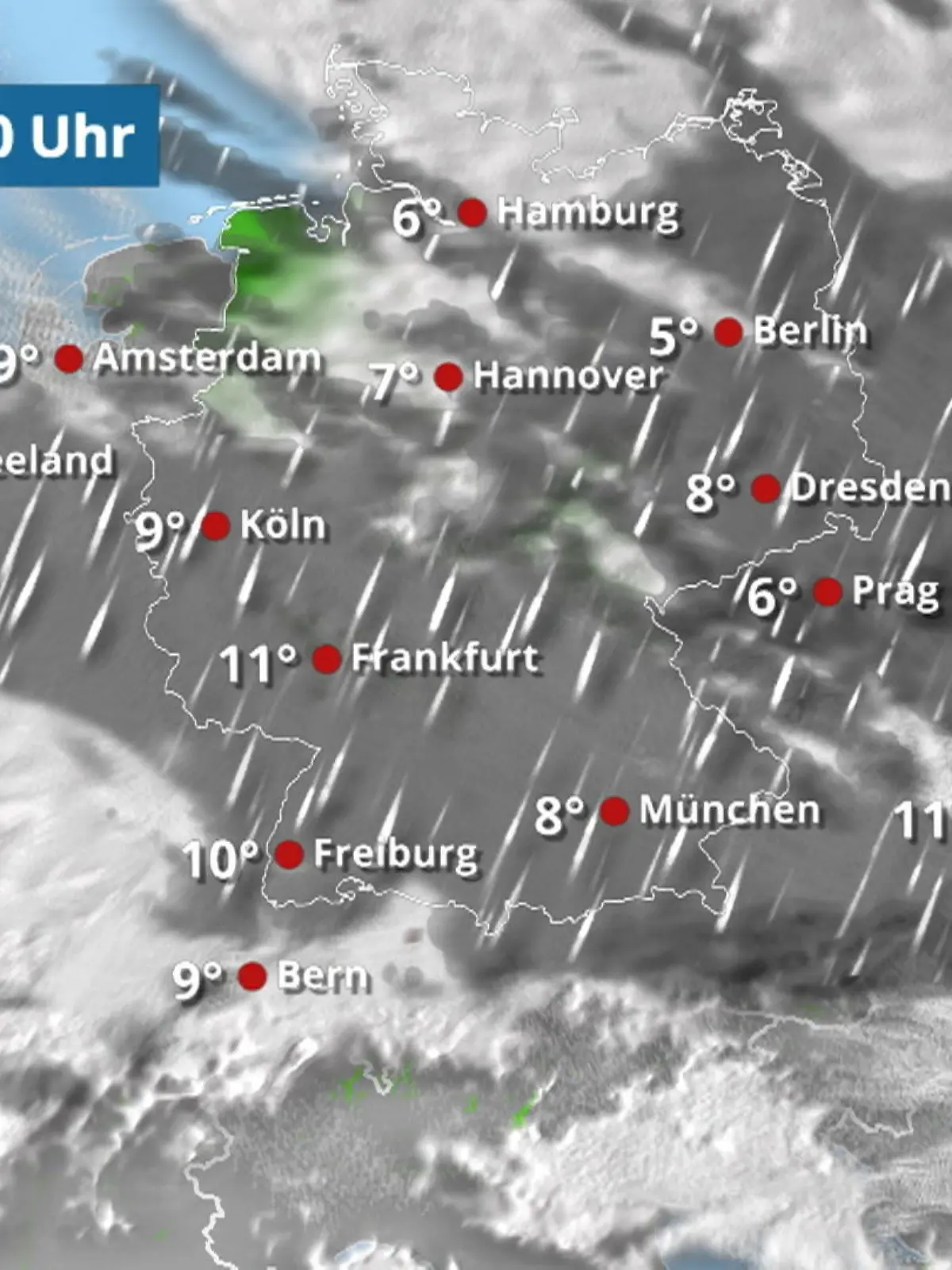 Bild zu: "Der Regen- und Wolkenfilm für die kommenden 48 Stunden"