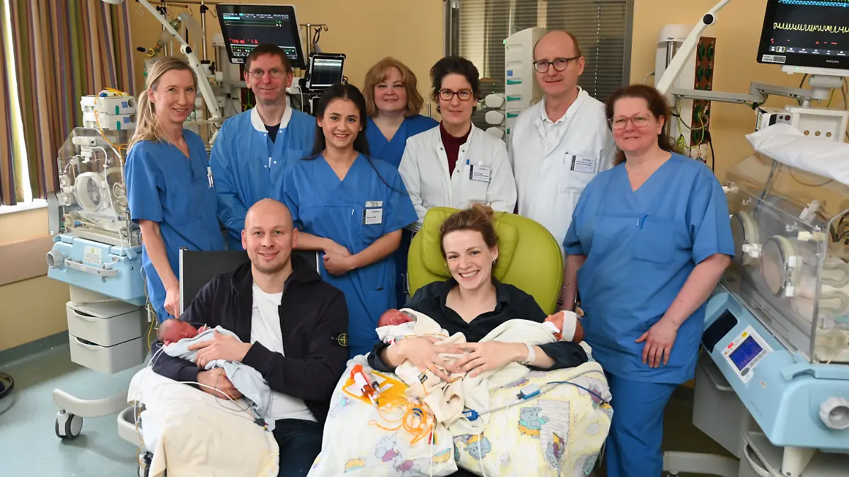 Eineiige Drillinge am Krankenhaus in Bielefeld