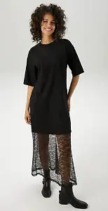 Kleid mit Spitzen-Saum