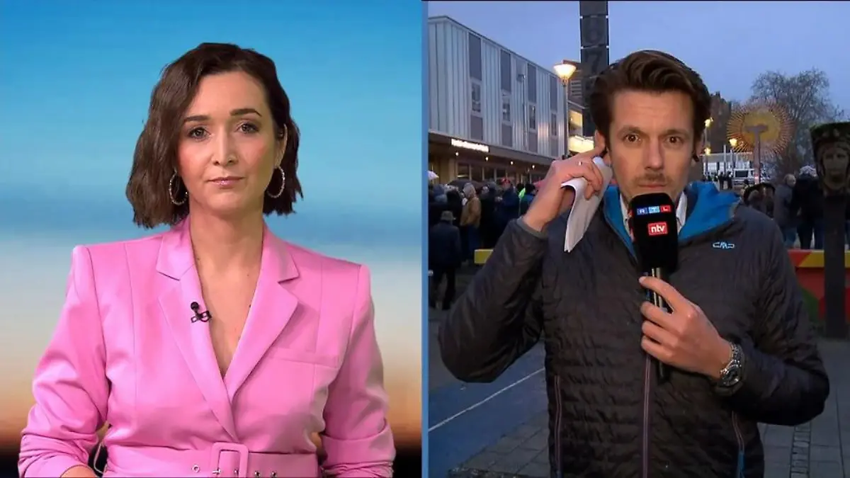 Live-Schalte zu Sebastian Reddig in Düsseldorf Protest gegen Höcke (AfD)