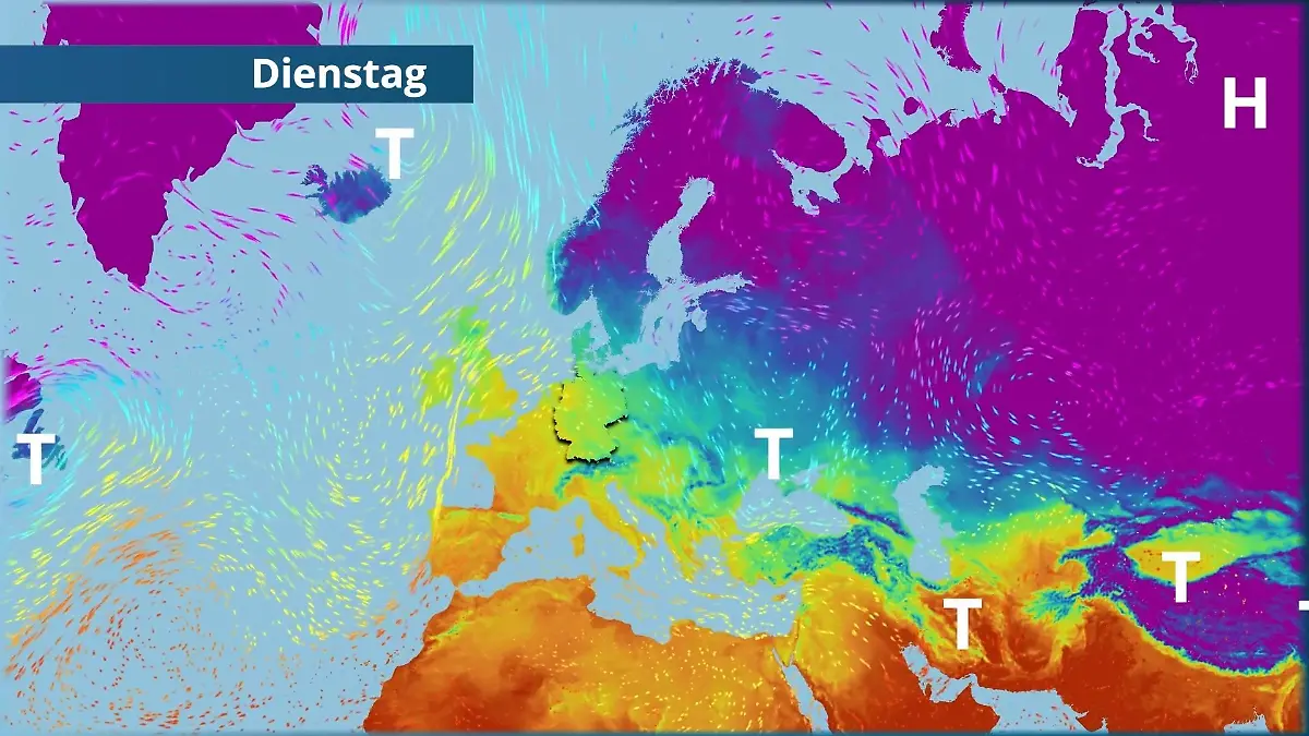 Spitzen bis 20 Grad - Frühlingsluft weht über Deutschland Der Strömungsfilm für Europa für 5 Tage