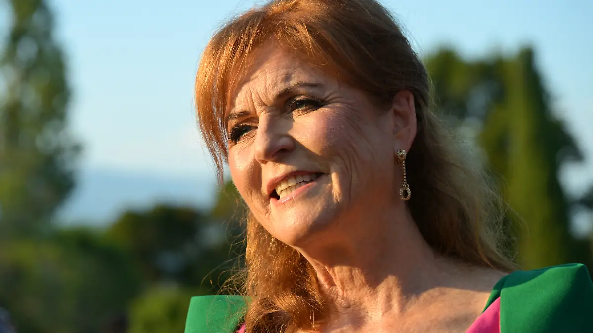 CANNES, FRANCE - JULY 17: Sarah Ferguson, Duchess of York attends the 3rd "Knights Of Charity" Gala at Chateau de la Croix des Gardes on July 17, 2025 in Cannes, France. (Photo by Stephane Cardinale - Corbis/Corbis via Getty Images)