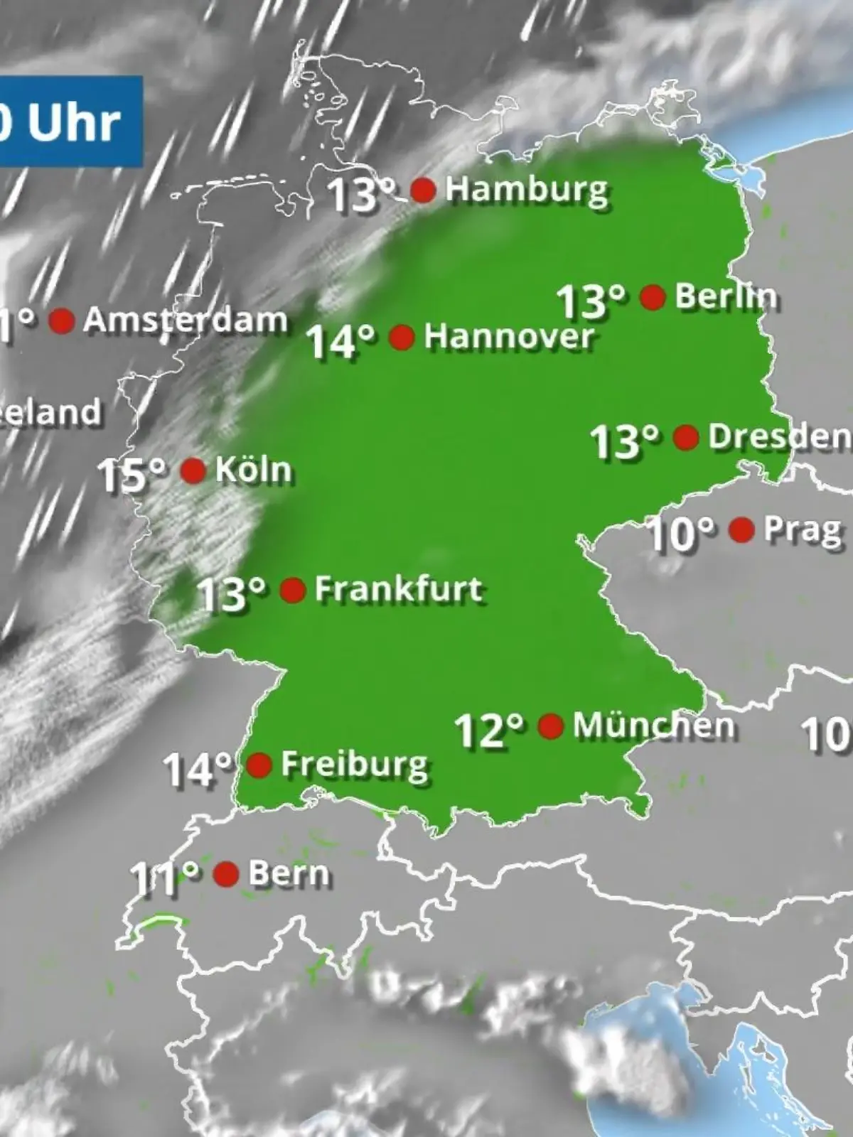 Bild zu: "Tief Doreena schickt von Westen mehr Wolken und Regen"