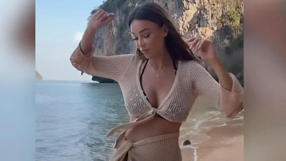 Sexy Bikini-Tänzchen am Strand! Verona Pooth lässt die Hüften kreisen Traumurlaub in Thailand