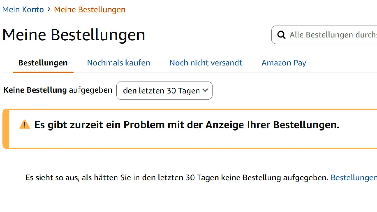 So sieht es aus, wenn man sehen möchte, was man bestellt hat.