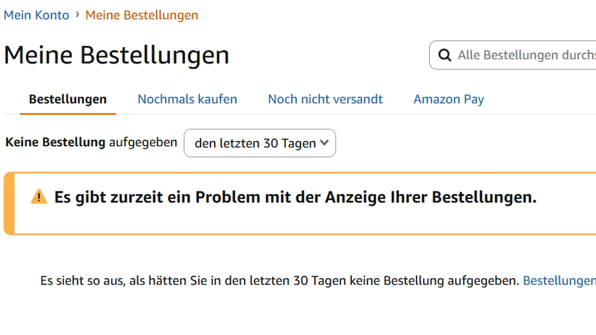 So sieht es aus, wenn man sehen möchte, was man bestellt hat.