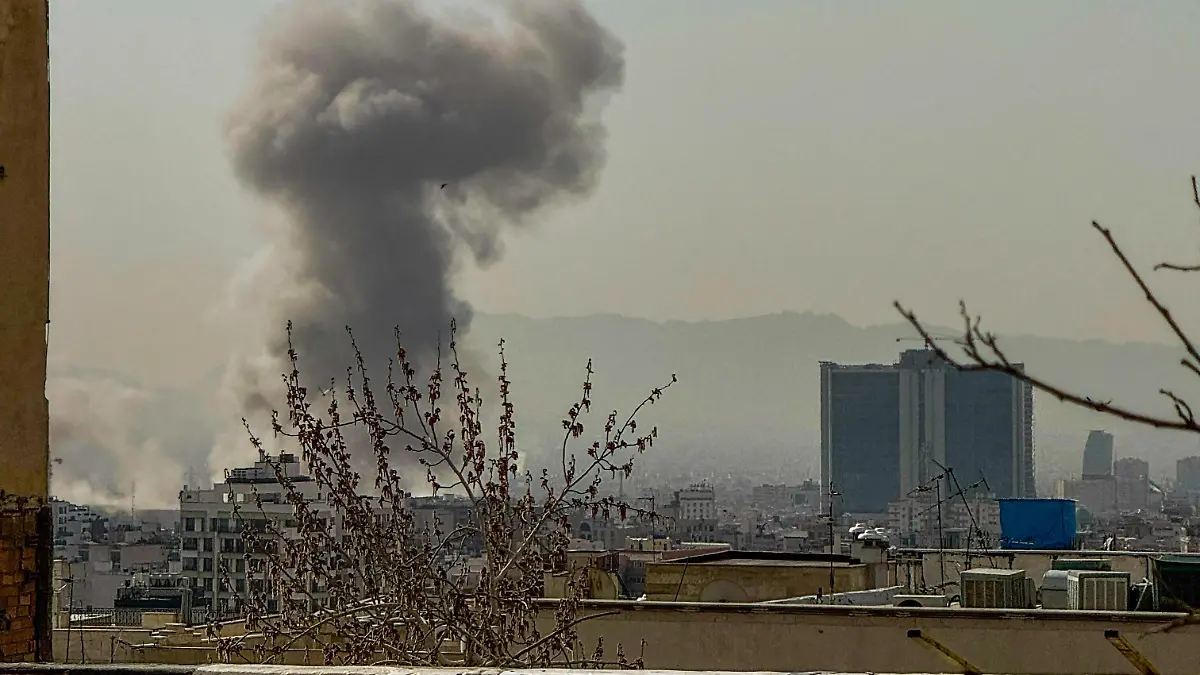 Smoke rises in Tehran, Iran, on February 28, 2026. The attack was reported by Israel and sounds of a couple of explosions were heard in Captial city of Iran.