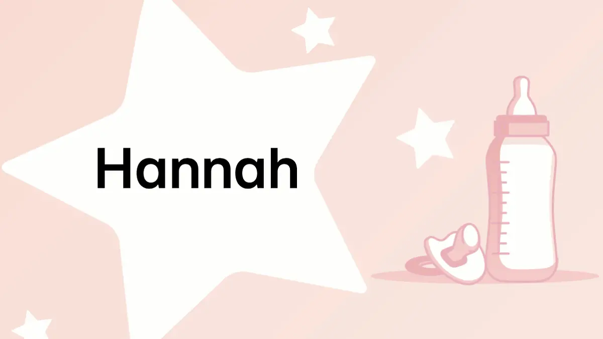 Schriftzug des Vornamens Hannah auf rosa Hintergrund mit Sternen