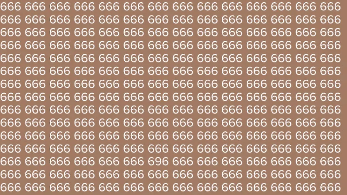 Kniffliges Suchbild. Finden Sie die Zahl 696?