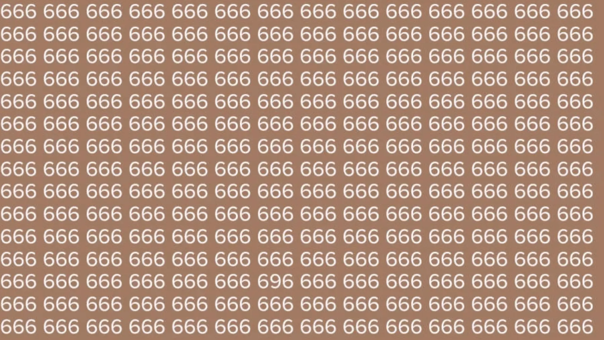 Kniffliges Suchbild. Finden Sie die Zahl 696?