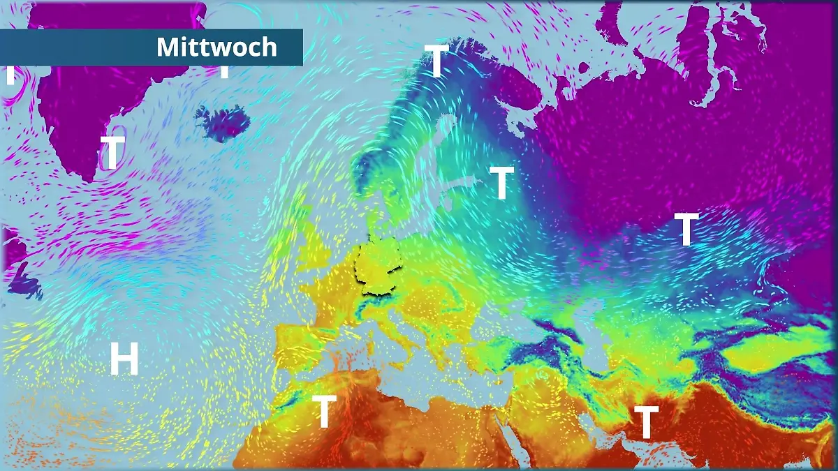 Prognose vom 3. März Der Strömungsfilm für Europa für 5 Tage