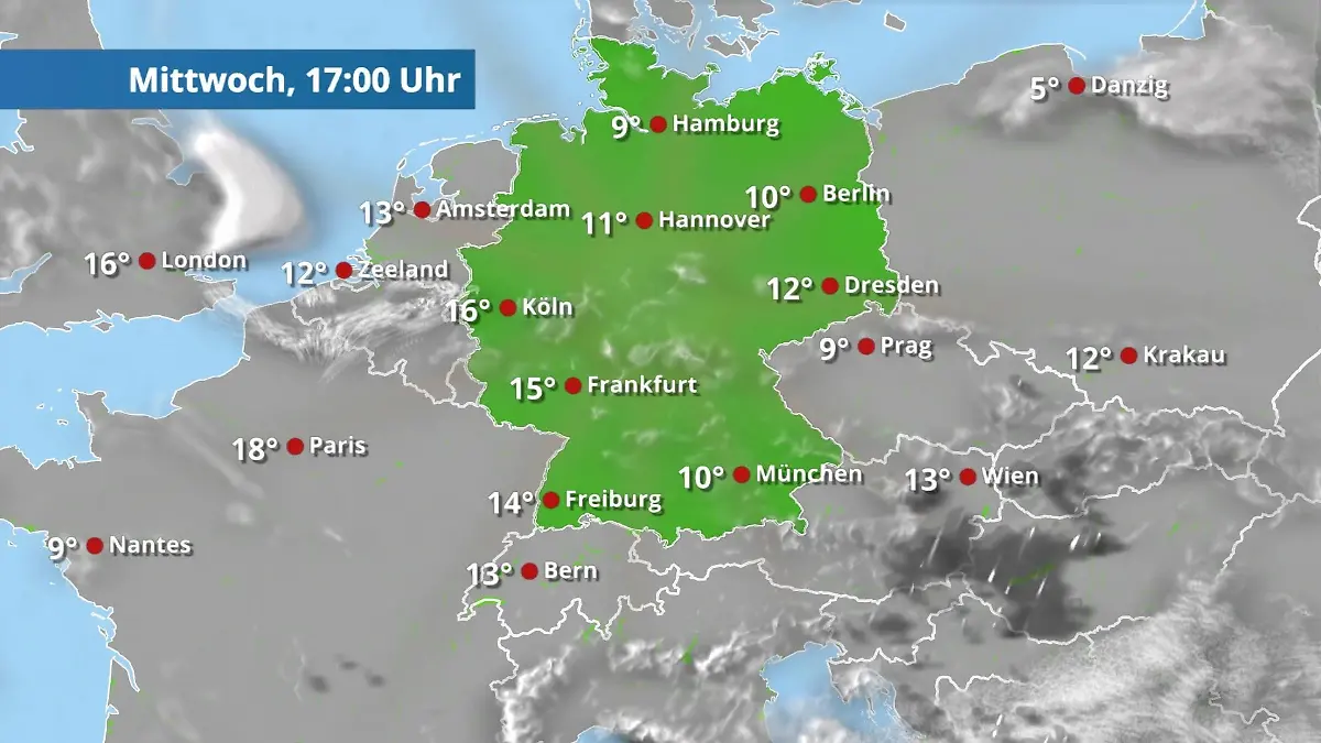 Prognose vom 4. März Der Regen- und Wolkenfilm für 48 Stunden