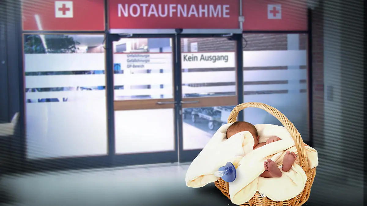 Das Baby lag vor einer Klinik in Darmstadt. (Symbolbild)