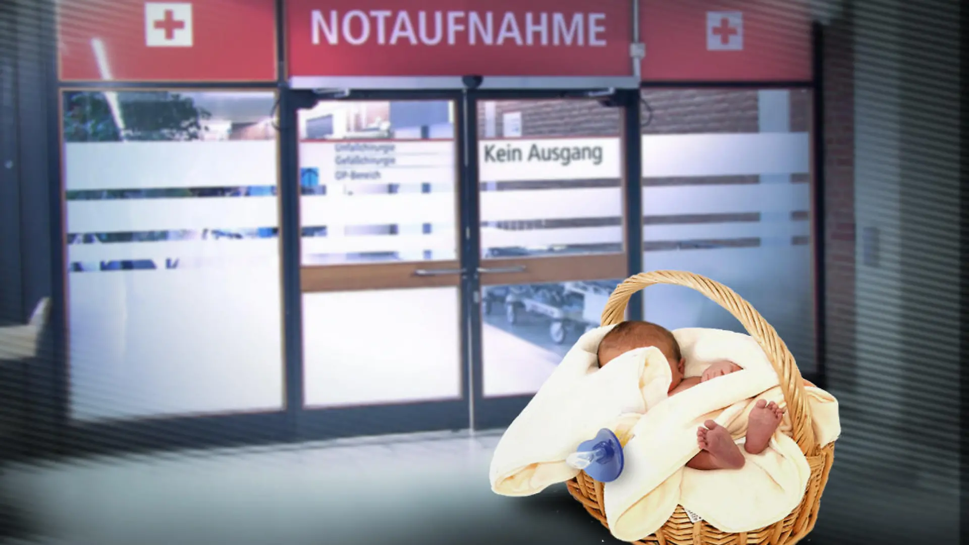 Das Baby lag vor einer Klinik in Darmstadt. (Symbolbild)