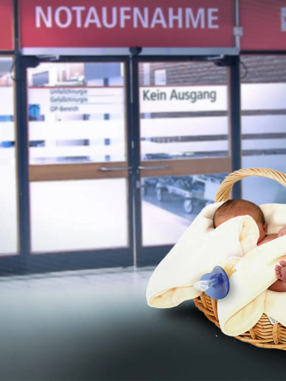 Das Baby lag vor einer Klinik in Darmstadt. (Symbolbild)