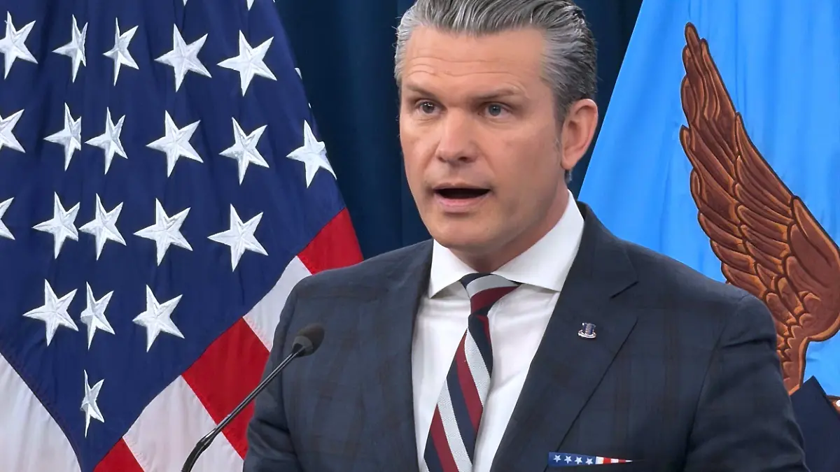 Defense Secretary Pete Hegseth speaks during a press briefing at the Pentagon, Wednesday, March 4, 2026, in Washington. (AP Photo/Konstantin Toropin)
