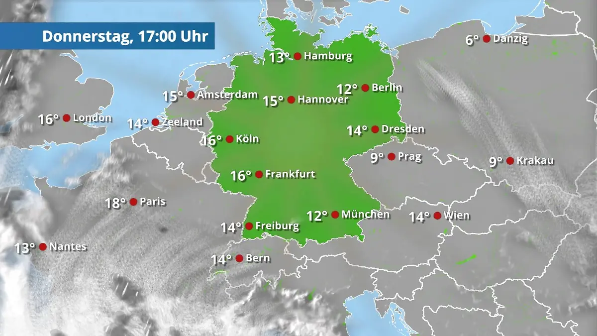 Prognose vom 5. März Der Regen- und Wolkenfilm für 48 Stunden