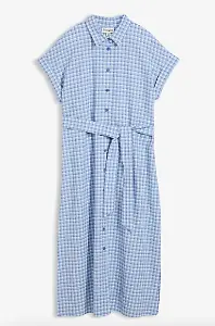 Hemdblusenkleid aus Leinenmix